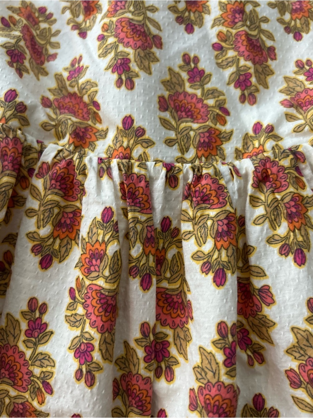Haute Hippie Girls Cream Floral Sundress with Ruffle Straps Size 5 - Picture 3 of 6
